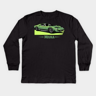 Lamborghini Miura Green Kids Long Sleeve T-Shirt